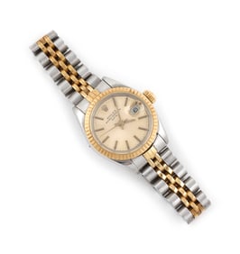 ROLEX 18KT YELLOW GOLD AND STAINLESS STEEL OYSTER PERPETUAL WATCH