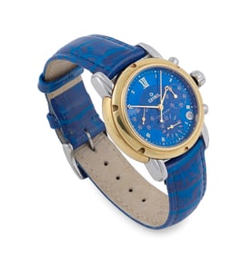 GEVRIL 18KT YELLOW GOLD AND STAINLESS STEEL AUTOMATIC CHRONOMETER Approx. 46.0 total dwt.