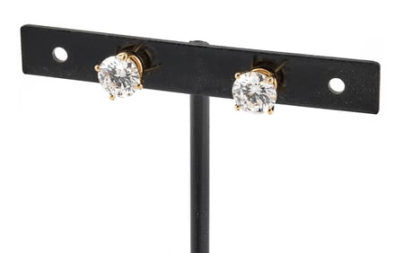 PAIR OF ROUND BRILLIANT-CUT LAB-GROWN DIAMOND EARRINGS