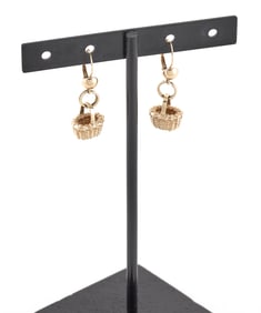 PAIR OF 14KT YELLOW GOLD EARRINGS Approx. 4.1 total dwt.