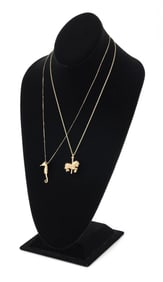 TWO 14KT YELLOW GOLD NECKLACES Approx. 7.9 total dwt.
