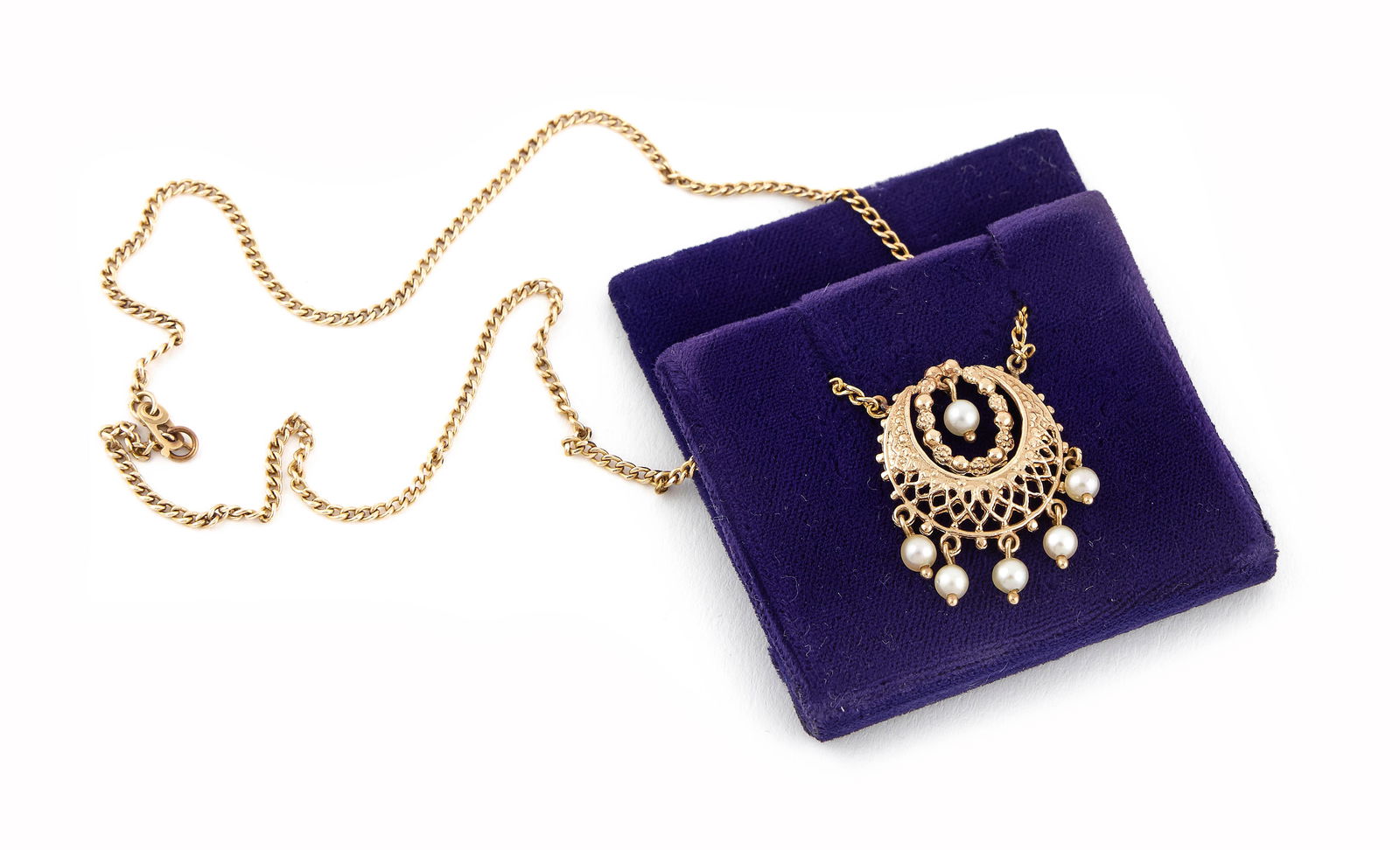 18KT YELLOW GOLD AND PEARL NECKLACE Approx. 4.3 total dwt. (1 of 1)