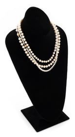 THREE SIMULATED AND CULTURED PEARL NECKLACES