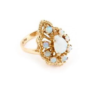 14KT YELLOW GOLD AND OPAL CLUSTER RING Approx. 4.3 total dwt.