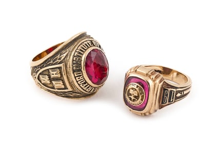 TWO 10KT YELLOW GOLD CLASS RINGS Approx. 16.3 total dwt.