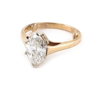 14KT WHITE AND YELLOW GOLD AND DIAMOND SOLITAIRE RING Approx. 3.1 total dwt.