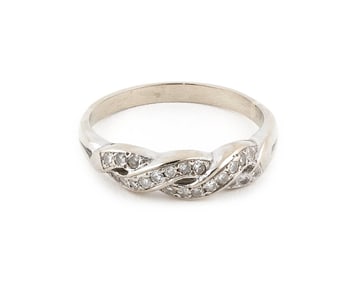 14KT WHITE GOLD AND DIAMOND BAND Approx. 2.3 total dwt.
