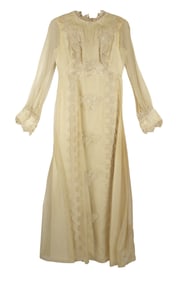 VINTAGE SILK EVENING DRESS/WEDDING DRESS First Half of the 20th Century Length 53.5".