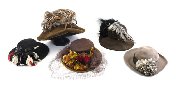 FIVE HATS 20th/21st Century Rim diameters from 13.5" to 18".