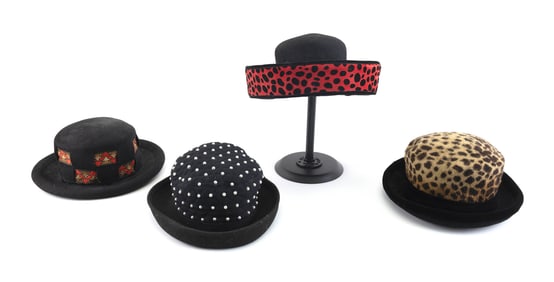 FOUR WINTER HATS United States, 1980s/2000s Rim diameters from 11" to 13".