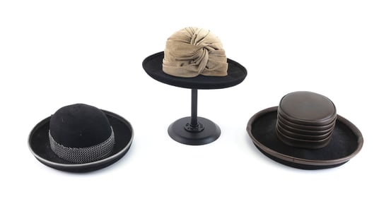 THREE KOKIN WOOL HATS New York, 1980s/2000s Rim diameters from 12" to 14".