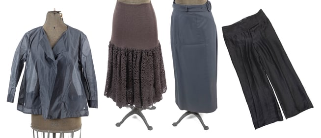 FOUR PIECES OF BLACK CLOTHING