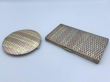TWO EVANS STERLING SILVER COMPACTS 1930s