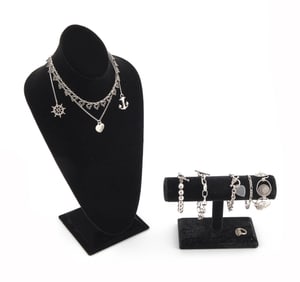 NINE PIECES OF STERLING SILVER JEWELRY Approx. 110.4 total dwt.