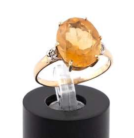 14KT YELLOW GOLD AND CITRINE RING Approx. 1.6 total dwt.