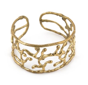 GOLD PLATE ON BRONZE CUFF BRACELET Approx. 46.7 total dwt.