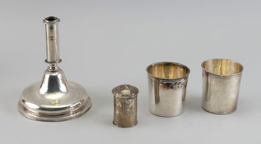 FOUR PIECES OF EARLY FRENCH SILVER 18th/Early 19th Century Approx. 10.7 total troy oz. (inclusive of