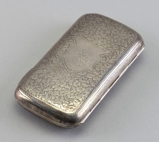 VICTORIAN STERLING SILVER CIGARETTE CASE Birmingham, Late 19th Century Approx. 5.0 troy oz.
