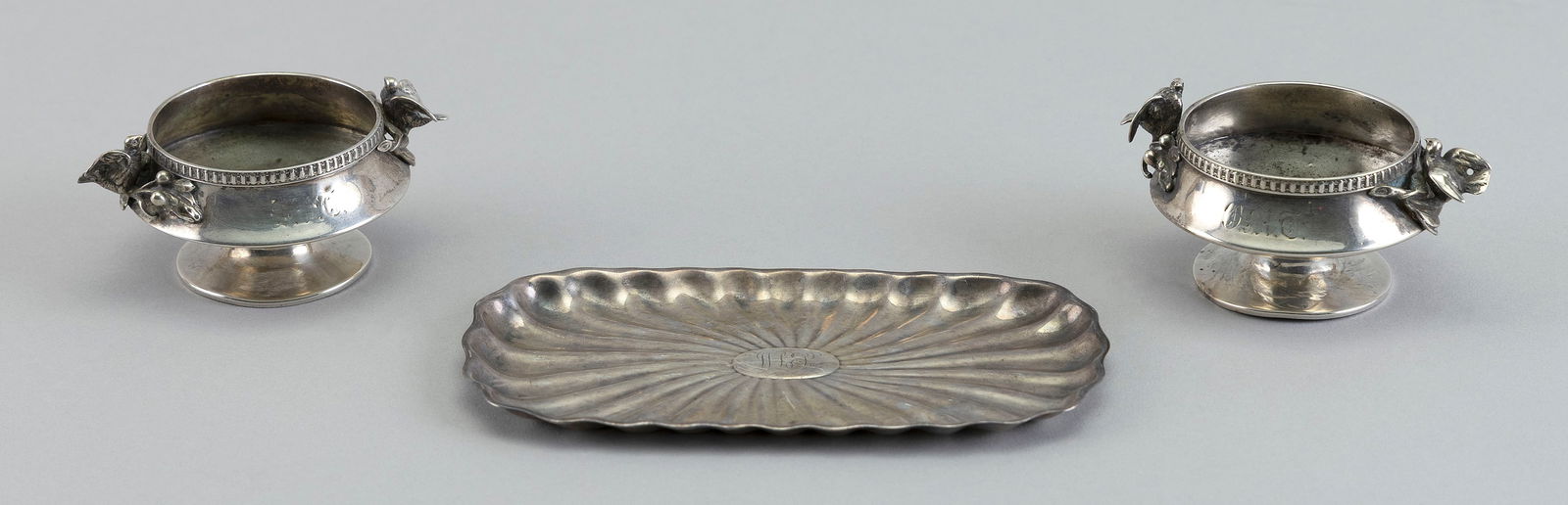 THREE PIECES OF AESTHETIC DESIGN STERLING SILVER Late 19th Century Approx. 6.3 troy oz. (1 of 4)
