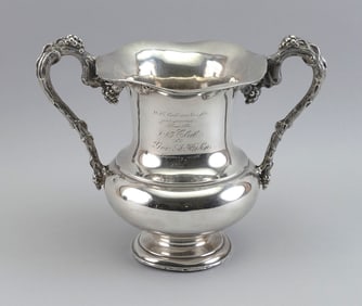 J. E CALDWELL & CO. STERLING SILVER PRESENTATION WINE COOLER Philadelphia, Circa 1905 Approx. 31.2
