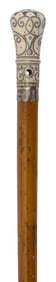 CANE WITH PIQUE HANDLE France/England, 17th/18th Century Length 36.25".