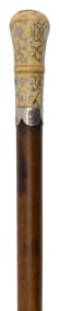 CANE WITH PIQUE HANDLE France/England, 18th Century Length 33".