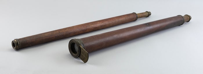 TWO TELESCOPES Early 19th Century Lengths closed approx. 25.75".