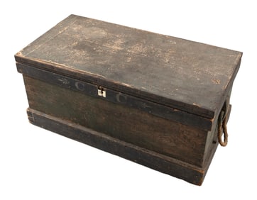 SEA CHEST 19th Century Height 16.75". Width 36.75". Depth 18.5".
