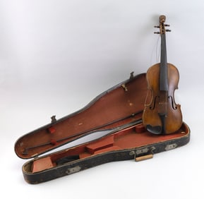 CASED VIOLIN 19th Century Length 23".