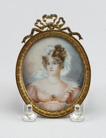 R. ISABEY (France, 19th Century), Miniature portrait of the Duchess of Mecklenburg., Watercolor on