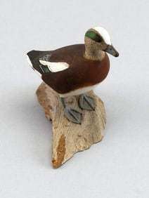 HAROLD GIBBS MINIATURE BALDPATE DRAKE Barrington, Rhode Island, 1886-1970 Height 3".