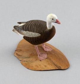HAROLD GIBBS MINIATURE BLUE GOOSE Barrington, Rhode Island, 1886-1970 Height 3".