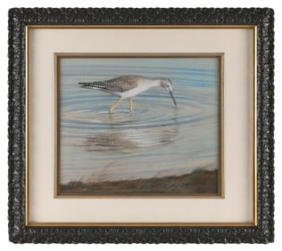 GEORGE EDWARD LODGE (United Kingdom, 1860-1954), Yellowlegs., Pastel, 14.5" x 18" sight. Framed