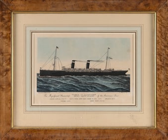 CURRIER & IVES LITHOGRAPH "THE MAGNIFICENT STEAMSHIP 'ST. LOUIS' OF THE AMERICAN LINE" New York,