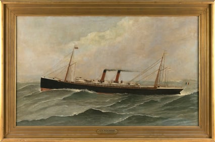 MANNER OF ANTONIO JACOBSEN (America, Late 19th Century), Portrait of La Navarre., Oil on canvas,