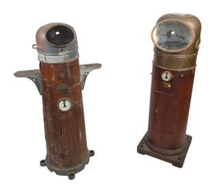 TWO SHIP'S DECK-MOUNTED BINNACLES