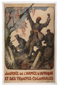 FRENCH WORLD WAR I POSTER Circa 1918 47.5" x 31".
