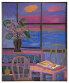 JIM (JAMES ALFRED) FORSBERG (Massachusetts/Minnesota, 1919-1991), "By the Sea"., Oil on canvas, 48"
