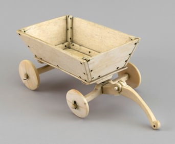 MINIATURE WHALEBONE AND WHALE IVORY FARM WAGON 19th Century Length 10.5".