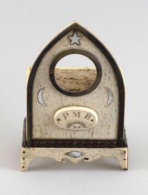 INLAID WHALEBONE WATCH HUTCH 19th Century Height 6.75".