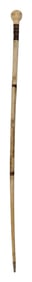 WHALEBONE AND WHALE IVORY CANE 19th Century Length 33".