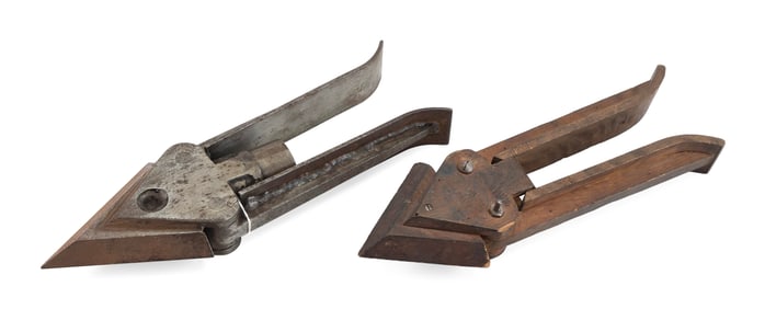 GREENER HARPOON HEAD WITH RARE WOODEN MODEL 19th/Early 20th Century Lengths 11.75" and 12.5".