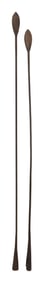 TWO CAST STEEL KILLING LANCES Late 19th/Early 20th Century Lengths 59.75" and 63.75".