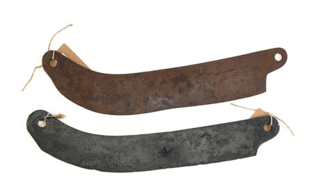 BLADES FOR A BLUBBER MINCING MECHANISM Late 19th/Early 20th Century Lengths approx. 21.75".