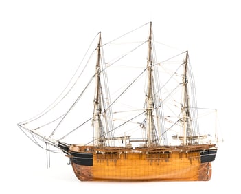 MODEL OF THE "CHARLES W. MORGAN" 20th Century Height approx. 26.5". Length approx. 30".