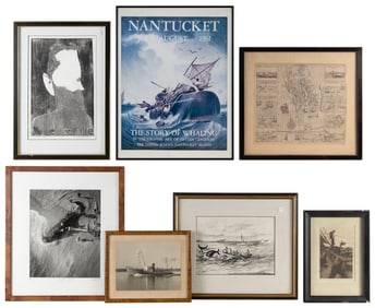 SEVEN MARITIME PRINTS/PHOTOGRAPHS Framed from 10.25" x 12.5" to 22.5" x 17.25".