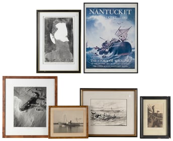 SIX MARITIME PRINTS/PHOTOGRAPHS Framed from 10.25" x 12.5" to 22.5" x 17.25".