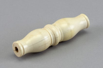 TURNED WHALEBONE HANDLE 19th Century Length 3.75".