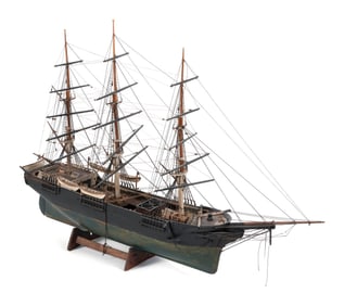 MODEL OF THE WHALESHIP "FALCON" Late 19th/Early 20th Century Total height 26.5". Length approx.