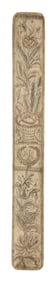 SCRIMSHAW WHALEBONE PANEL 19th Century Length 13".